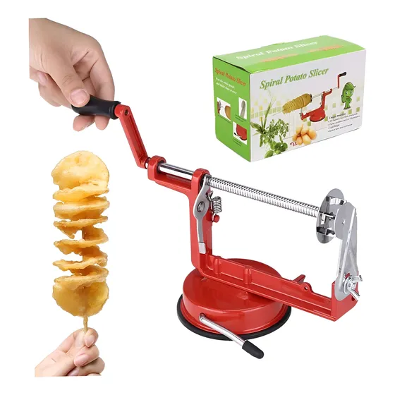 Rebanador Papas Espiral Manual Cortador Rallador Papa Fritas