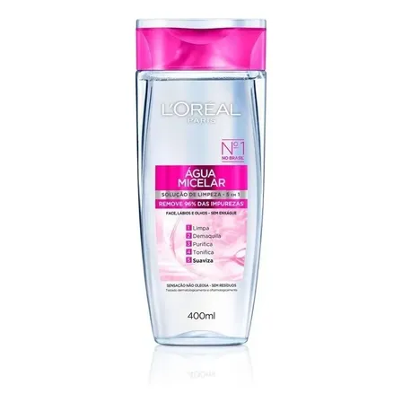 Água Micelar Purificante 5 Em 1, Limpa, Demaquila, Purifica, Suaviza E Reequilibra, Para Todos Os Tipos De Pele, Dermo Expertise L'oréal Paris, 400ml Todo Tipo De Pele Dia/noite