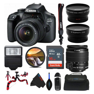 Câmera Dslr Eos 4000d Com Lente 18-55mm Iii - Pacote Pixi A Câmera Dslr Eos 4000d Com Lente 18-55mm Iii - Pacote Pixi A