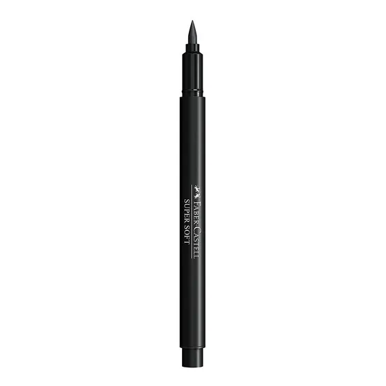Caneta Marcadores Brush Pen Supersoft Preto Faber Castell