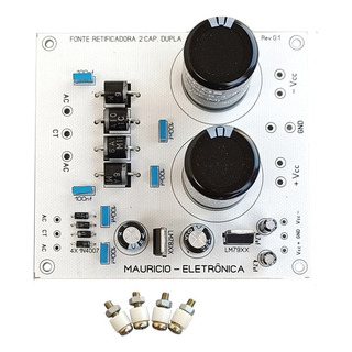 Placa Fonte Retificadora Dupla 2 Capacitores 6800uf X 80v Placa Fonte Retificadora Dupla 2 Capacitores 6800uf X 80v
