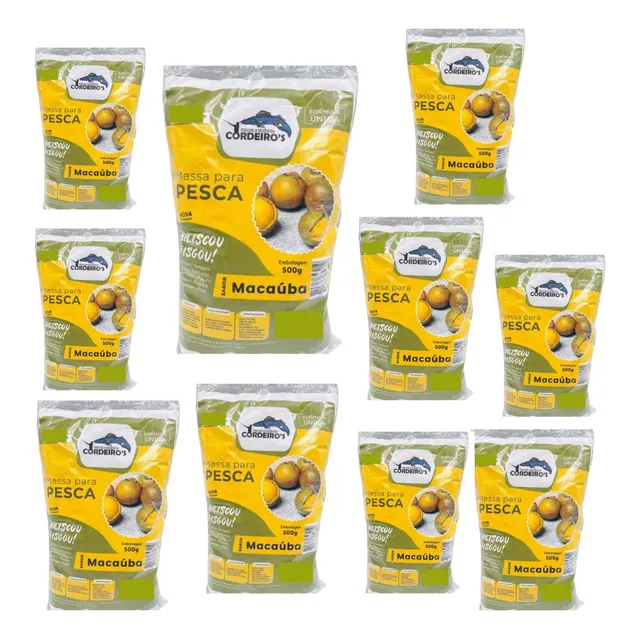 10 Massa Macauba 500gr Atacado Tilápias Pacus Pesqueiros
