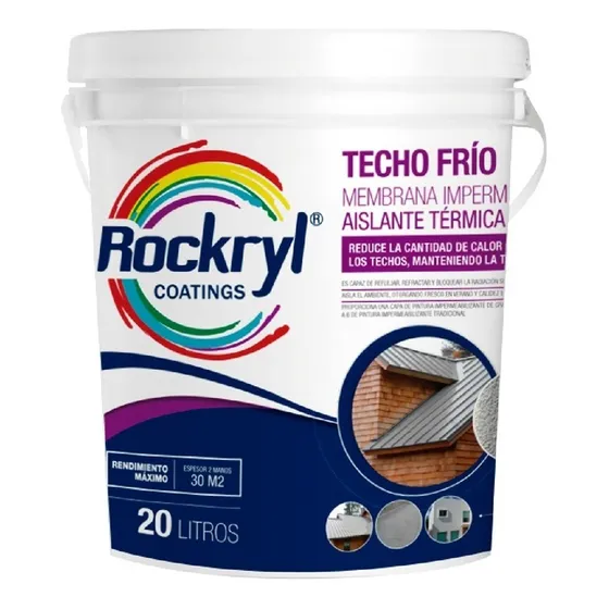 Pintura Chapa Aislante Termico Rockryl 20 Lt Sustentable
