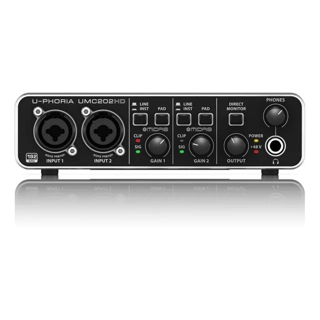 Interfaz de audio Behringer U-Phoria UMC202 negra 2.ª gen