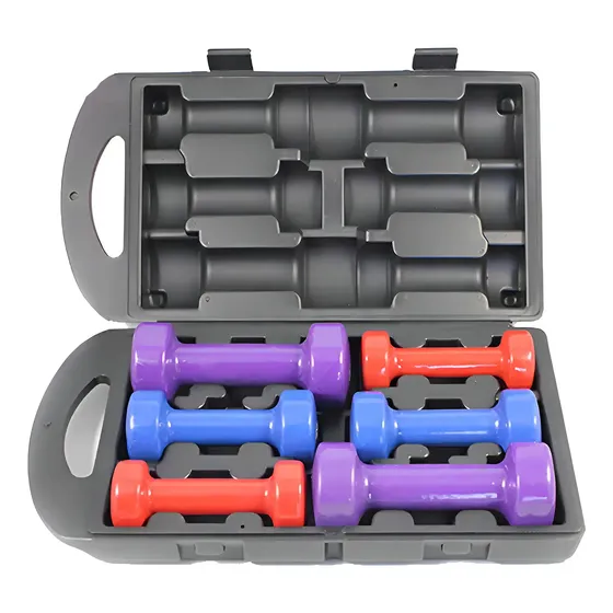 Set Mancuernas 6 Kg Vinilo Pesas Kit De 1.5 Kg 1 Kg 05 Kg Color Azul Y Rojo | Cuotas sin interés