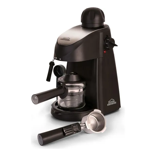 Capuchinera Cafetera Espresso + Capuccino Home Elements HECM2033 Color Negro 110V
