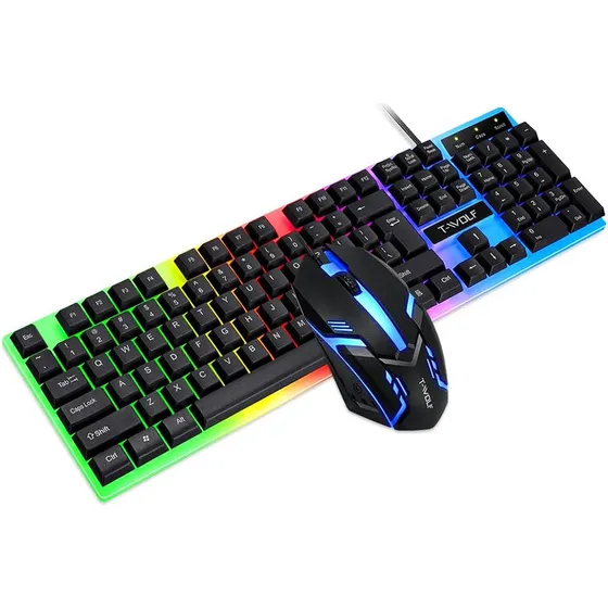 Wolf Tf 230 Kit Teclado Y Mouse Negro Español Luces Led