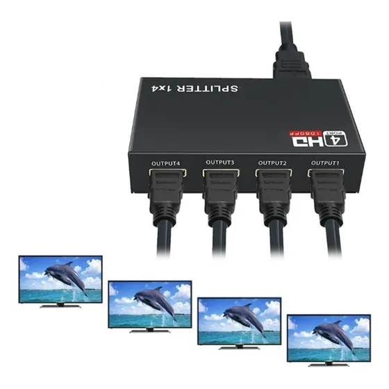 Multiplicador Splitter Hdmi 1 Entrada 4 Salidas Clicshop