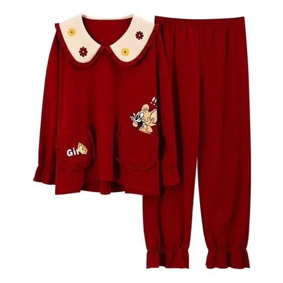 Pijama Para Parejas Manga Larga Algodón Novio Boda