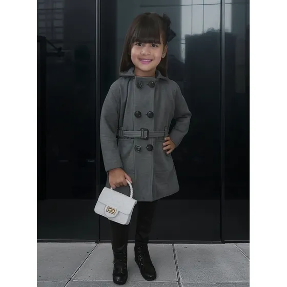 Parka Sobretudo Moletom Infantil Menina Quentinho Frio