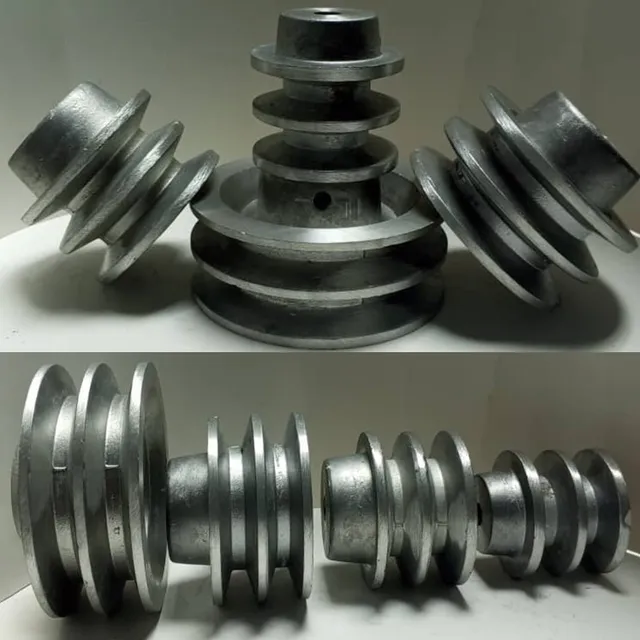 Polea Aluminio 2 Canal Tipo B Correa 5/8  De  3 Pulgadas