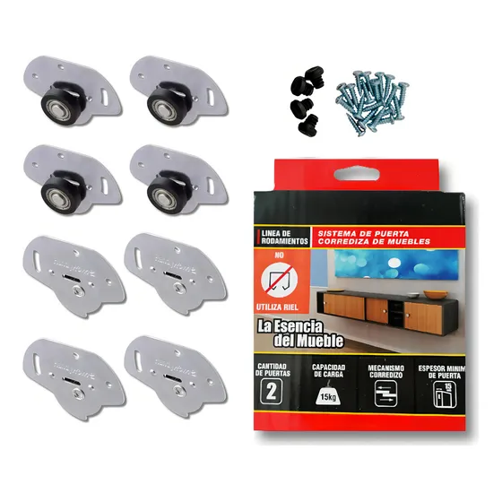 Sistema Para Puerta Corrediza De Muebles Sin Riel Handyhome 3950