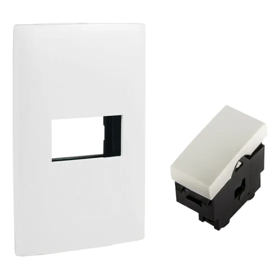 Pack 5 Apagadores Sencillo1 Módulo 3 Vías Con Placa Leviton Blanco