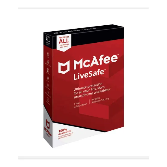 Antivirus Mcafee Livesafe +10 Dispositivos Ilimitado [1 Año]