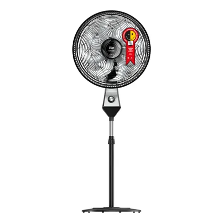 Ventilador De Coluna Wap Flow Turbo Eco 8 Pás 180w Com 3 Velocidades 50 Cm 60 Hz Preto 127v Cinza Plástico