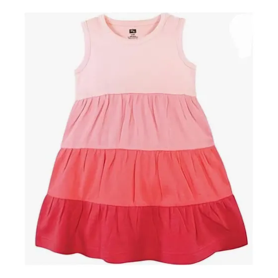 Vestido Casual Niña Algodon Tonos Rosados Importado  Hudson
