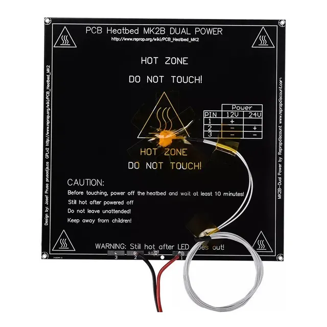 Cama Caliente Mk2b + Termistor Impresora 3d 12/24v Arduino