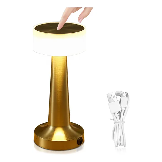Lámpara Mesa Decoración Moderno 3 Colores Recargable Luz Led