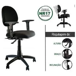Cadeira De Escritório Qualiflex Executiva ErgonÎmica Com Braços N17 Abnt ErgonÎmica Preta Com Estofado De Tecido Cadeira De Escritório Qualiflex Executiva ErgonÎmica Com Braços N17 Abnt ErgonÎmica Preta Com Estofado De Tecido