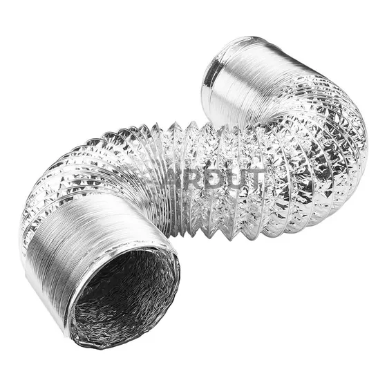 Duto Aluminizado Flexível 100mm 4 Pol Exaustor - 2,5 Metros