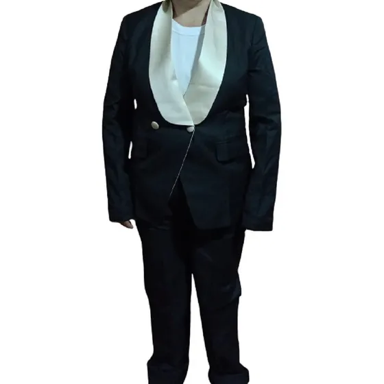 Traje Formal Para Mujer Blazer Y Pantalon Estilo Smoking