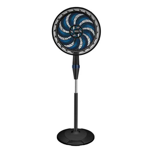 Ventilador De Coluna 40cm Arno X-treme 9, 9 Pás, 160w Ve9c Estrutura Preto E Azul Escuro D...