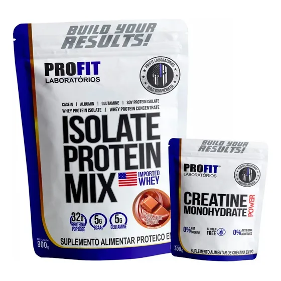 Kit Proteina Whey Isolado 900g + Creatina 300g Profit Energy