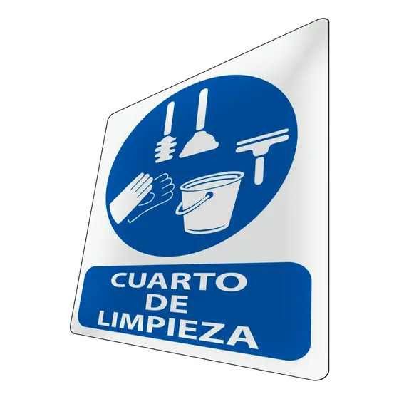 Aviso Cuarto De Limpieza Letrero Cartel Señalización