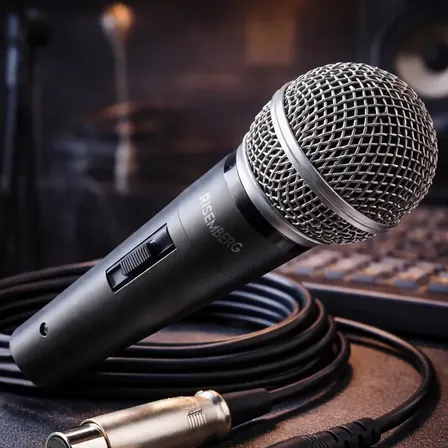 Microfone Potente Com Fio 5 Metros Dinâmico Profissional Cardioide Metal Karaoke Festa Bar Cancelamento De Ruído Igreja Metal Shows Apresentações Palestras Cultos Mesa Som Palco Reuniões Risemberg
