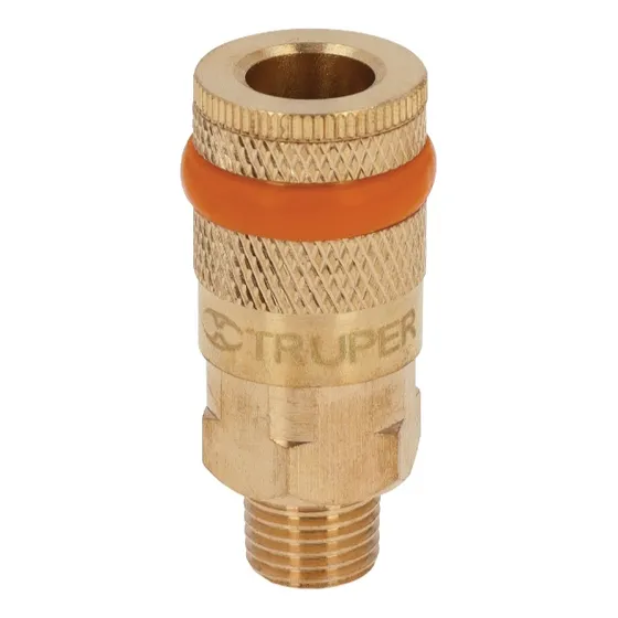 Cople De Latón, Cuerda 1/4 Npt, Macho, Truper 19085