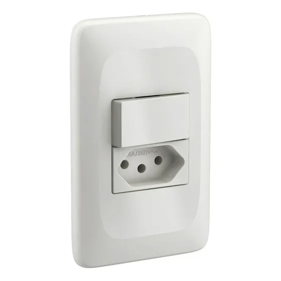 Interruptor Paralelo Com Tomada 10a Lorenzetti Zuli Lzx203