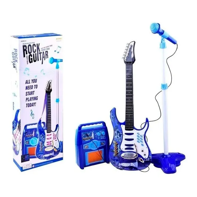 Guitarra Eléctrica De Juguete Microfono Parlante Niños Rock