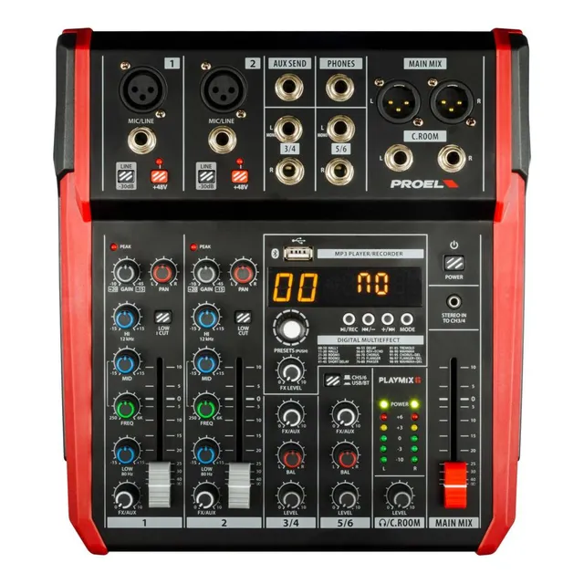 Mezcladora Proel 6 Canales Usb Bluetooth Y Fx Profesional
