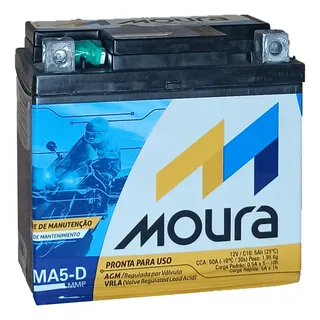 Bateria Moura Ma5d Para Motos Honda Fan - Biz - Xre - 160 Bateria Moura Ma5d Para Motos Honda Fan - Biz - Xre - 160