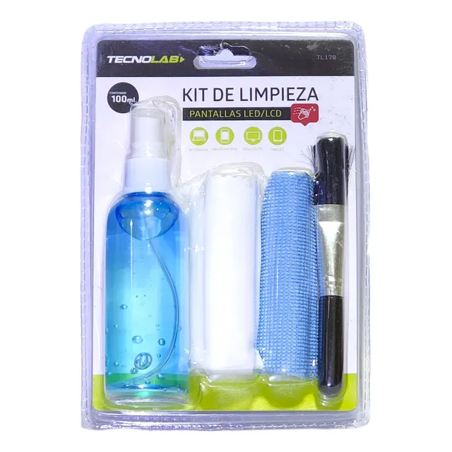 Kit De Limpieza 4 En 1 Tecnolab Tl170 Led Lcd 100ml