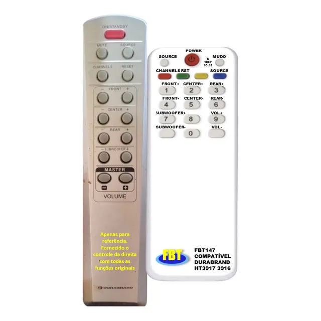 Controle Remoto Durabrand Ht3917 3916 391 Fbt 147