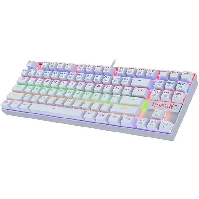 Teclado Mecánico Redragon Kumara White K552 Rainbow - Sw Red