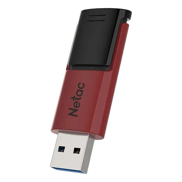Pendrive Netac U182 Usb 3.0 128gb Retractil Negro Rojo