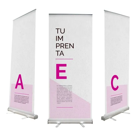 Porta Banner Roll Up Aluminio 85x200 Cm - Capta C/ Bolso