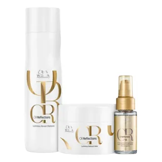 Kit Oil Reflections Shampoo, MĂĄscara E Ăleo Capilar Wella Kit Oil Reflections Shampoo, MĂĄscara E Ăleo Capilar Wella