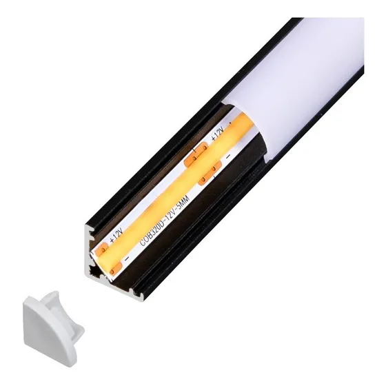 Perfil Aluminio Led  P1010-triangulo 14.5x10x10 2mt C/tapa