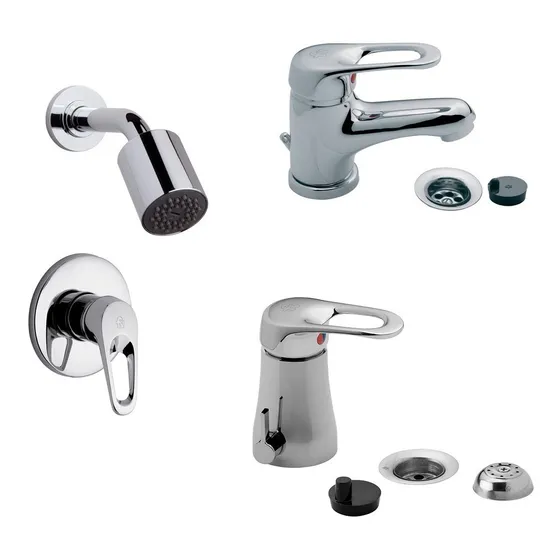 Juego Griferia Fv Arizona Ducha S/t Lavatorio Bidet Monocom