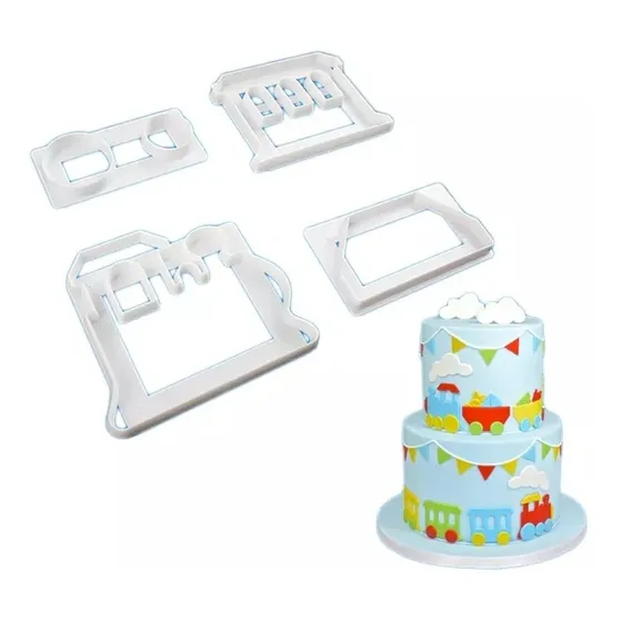 Molde Sello Cortador Fondant Tren  Repostería