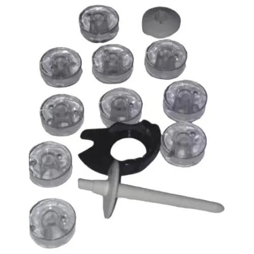 Caja Bobina Singer+1 Porta Hilo + 10 Carretel Plástico 