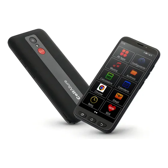 Cellallure Smart Teléfono Móvil Smartphone Para Adultos Mayores Bienestar, Con Botón Sos y GPS Negro T0261-00