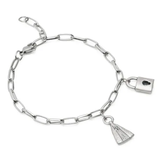 Pulseira Inox Consagração Servos De Nossa Senhora Aparecida