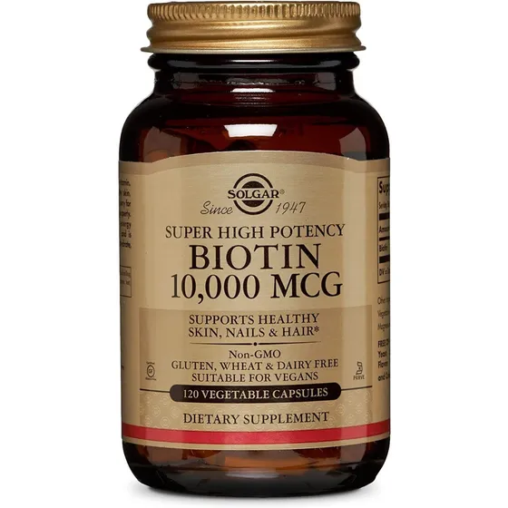 Vitamina  Biotina Solgar  10.000 Mcg 120 Cápsulas