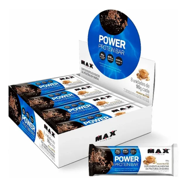 Power Protein Bar (caixa Com 8 Unidades De 90g) - Max Titani