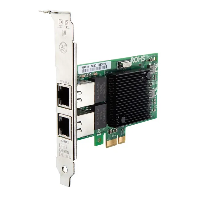 Tarjeta Placa de Red Dual Port RJ45 1.25GbE PCIe 1.0 X1 Intel 82571 1GbE Gigabit Pfsense Proxmox Vmware FreeBSD Windows Server
