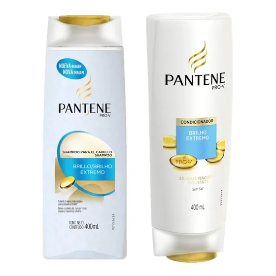 Kit C/ Shampoo + Condicionador Pantene Brilho Extremo 400 Ml